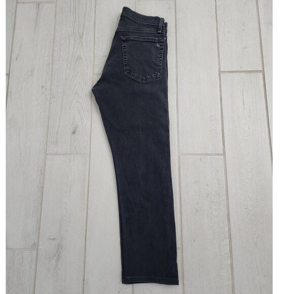 Rag & Bone Jeans 29x25 Fit 2 Slim Denim Pants Button Fly Black Cotton Stretch - Picture 5 of 10
